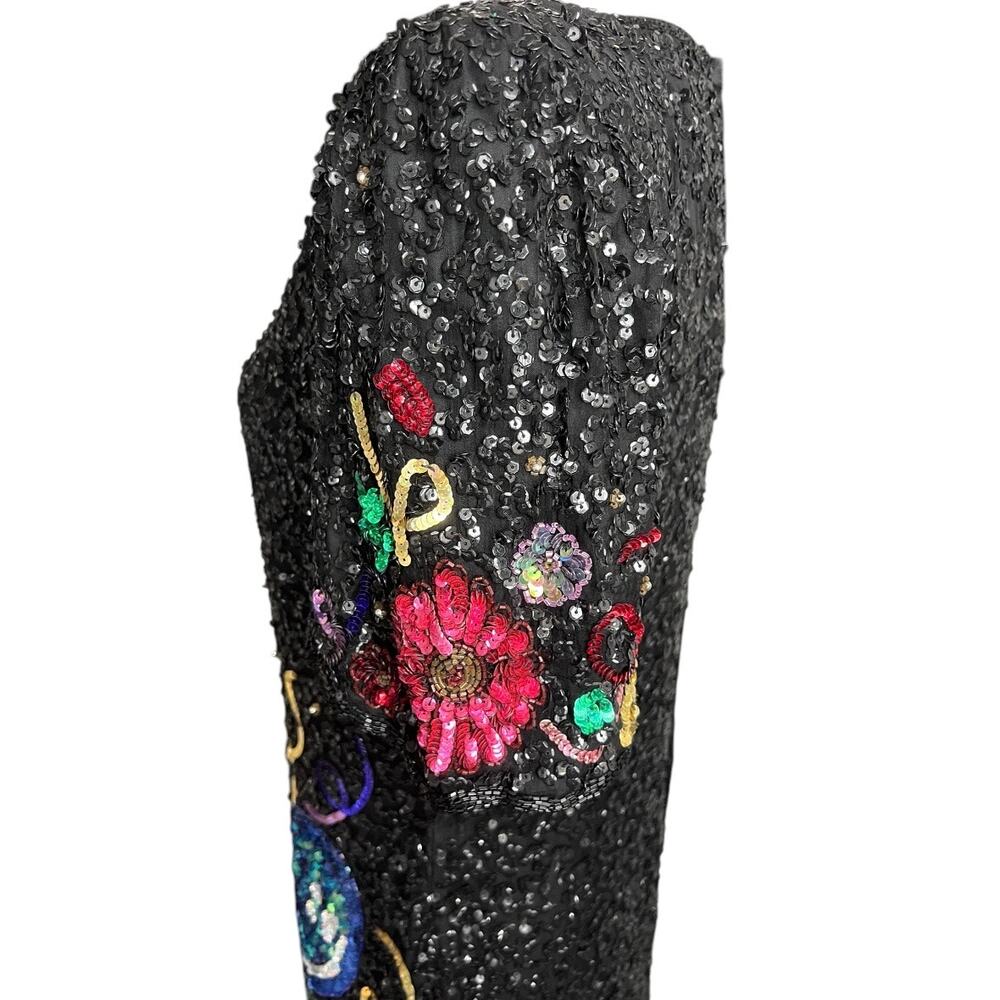 Laurence kazar vintage sequin New Year’s Eve mini dress multicolor size large - Picture 8 of 13